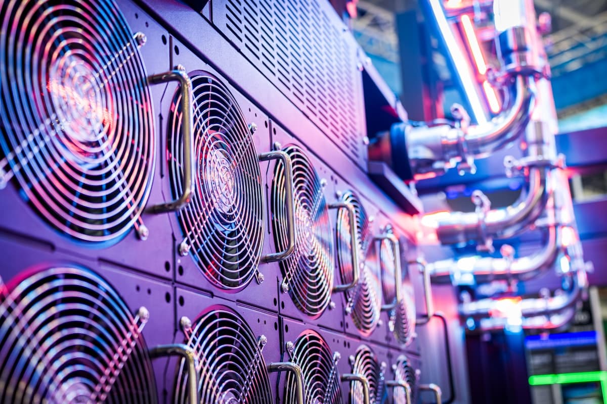 Close-up of server cooling fans in a data center, representing local/on-premises compute infrastructure