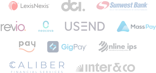 Our client's logos around the world in financial services provided by Luby.