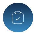 Clipboard tick icon application modernization Luby's page.