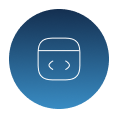 Code icon application modernization Luby's page.