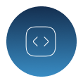 Scroll icon application modernization Luby's page.