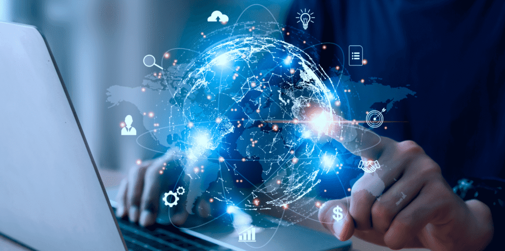 A globe symbolizing instant payments.